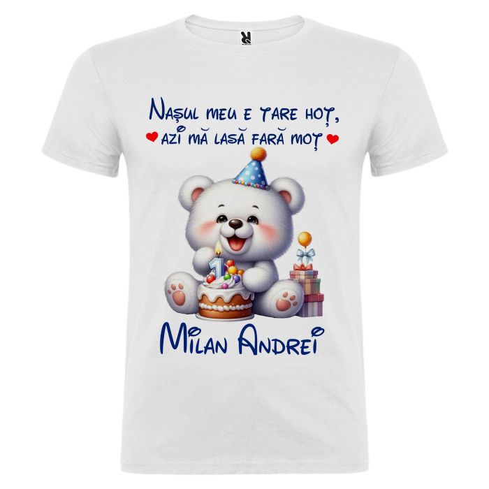 Set de 5 tricouri personalizate pentru nasi, parinti si copil Ursulet Polar [8]