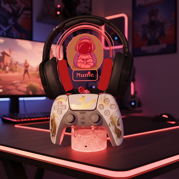 Suport LED personalizat pentru controller si casti cu Poza si Nume [6]
