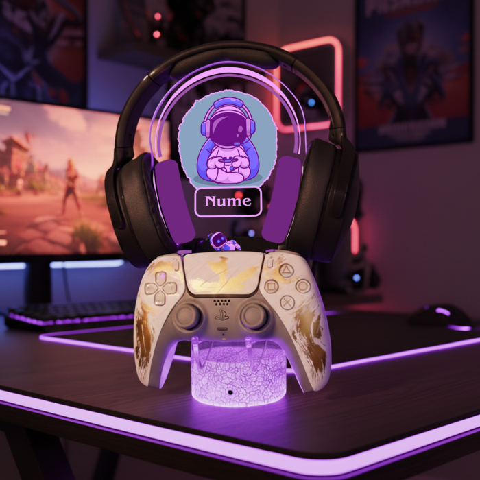 Suport LED personalizat pentru controller si casti cu Poza si Nume [5]