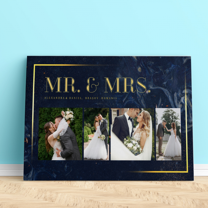 Tablou Canvas personalizat colaj de 4 poze Mr. and Mrs. [2]