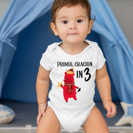 Body-uri personalizate - Body personalizat "Primul Craciun in 3" model2