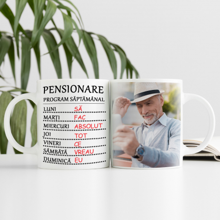 BEST SELLERS - Cana personalizata cu poza si model Pensionare