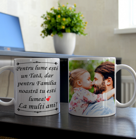 Căni personalizate - Cana personalizata cu poza si text model Tata