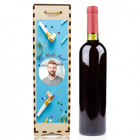 Cutie de vin personalizata cu model ANIVERSARE cu o poza [0]