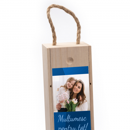 Cutie de vin personalizata cu model si 2 poze [3]