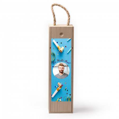 Cutii de vin personalizate - Cutie de vin personalizata cu model ANIVERSARE cu o poza