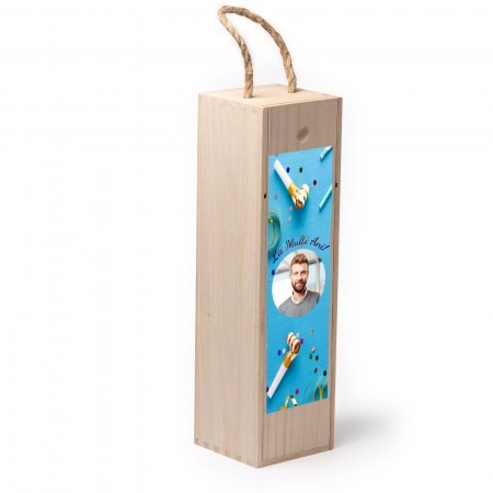 Cutie de vin personalizata cu model ANIVERSARE cu o poza [1]