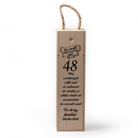 Cutii de vin personalizate - Cutie de vin personalizata cu model La multi ani