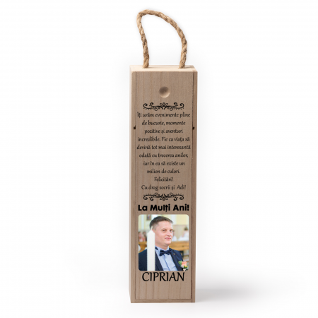 Cutii de vin personalizate - Cutie de vin personalizata cu model La multi ani 3