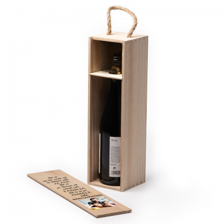 Cutie de vin personalizata cu model cu poza si text Familia [4]