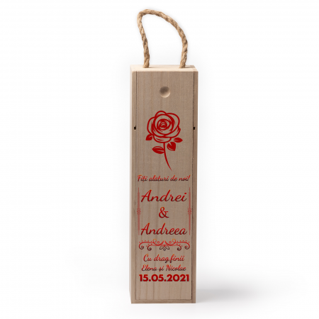 Cutii de vin personalizate - Cutie de vin personalizata cu model si text