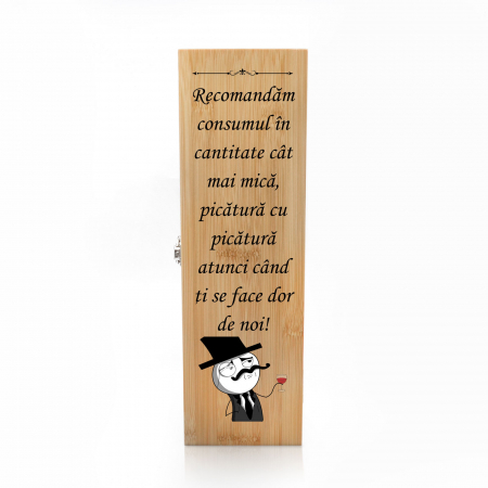 Cutii de vin personalizate - Cutie de vin Premium personalizata  cu poza si text