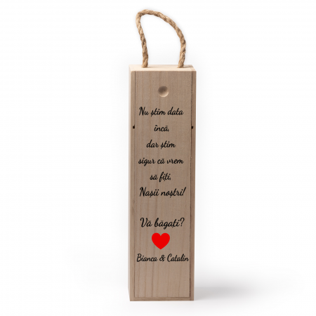 Cutii de vin personalizate - Cutie de vin personalizata cu model NASI cu text 2