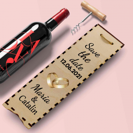 Cutie de vin personalizata cu model SAVE THE DATE cu o poza si text [2]