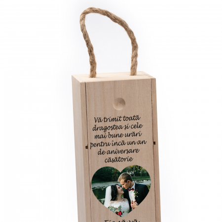 Cutie de vin personalizata cu model Aniversare Casatorie [3]
