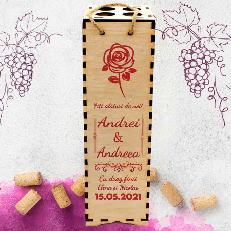 Cutie de vin personalizata cu model si text [0]