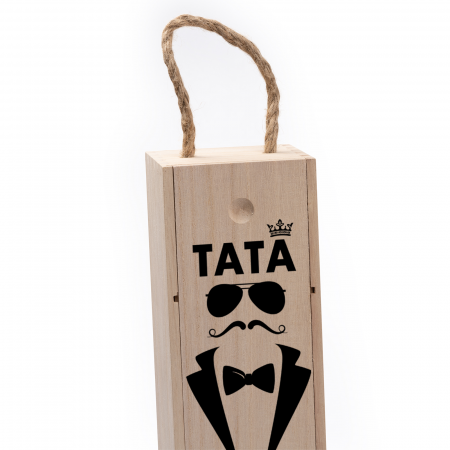 Cutie de vin personalizata cu model TATA si text [3]