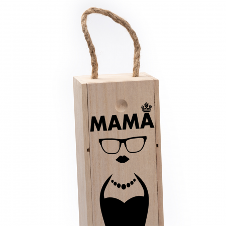 Cutie de vin personalizata cu model MAMA si text [3]