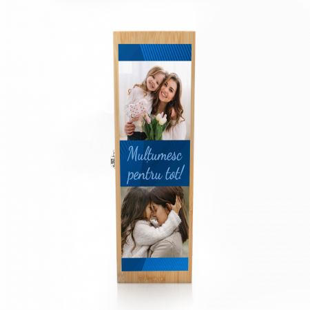 Cutie de vin personalizata Premium cu model si 2 poze [0]