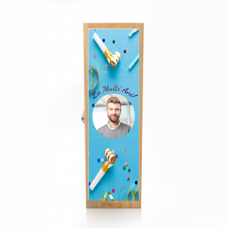 Cutie de vin personalizata Premium cu model ANIVERSARE cu o poza [0]