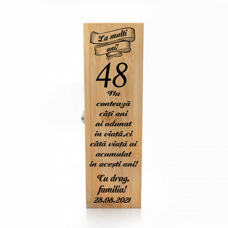 Cutie de vin personalizata Premium cu model La multi ani [0]