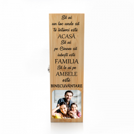 Cutie de vin personalizata Premium cu model cu poza si text Familia [0]