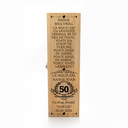 Cutie de vin personalizata Premium cu model cu text Nasi [0]