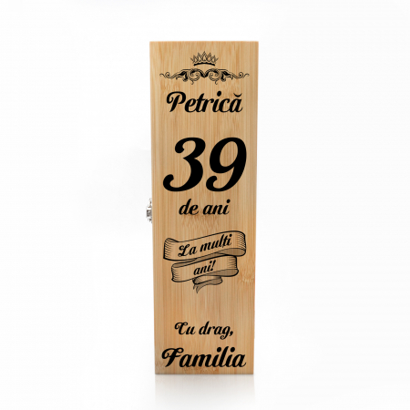 Cutie de vin personalizata Premium cu model cu nume varsta si mesaj cu drag familia [0]