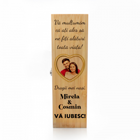 Cutie de vin personalizata Premium cu model NASI cu o poza si text [0]