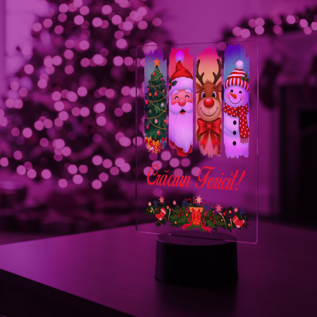 Lampa 3D iluminata personalizata cu model Craciun Fericit [1]