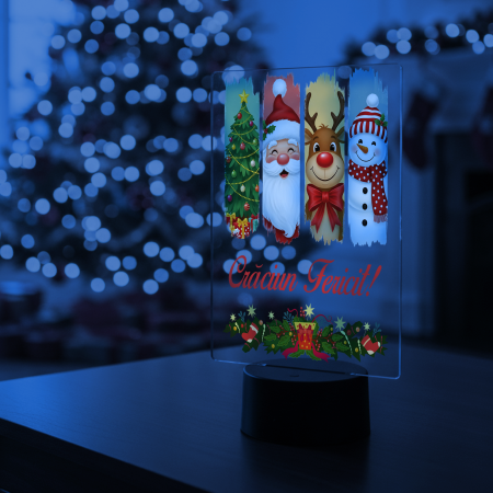 Lampa 3D iluminata personalizata cu model Craciun Fericit [2]