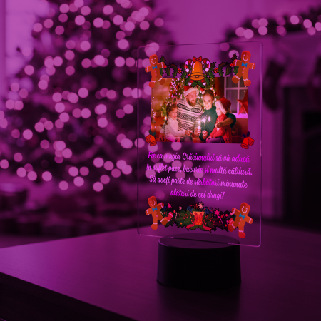 Lampa 3D iluminata personalizata cu model de Craciun [5]