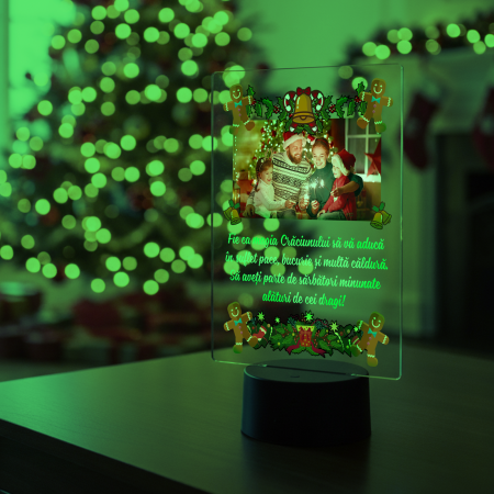 Lampa 3D iluminata personalizata cu model de Craciun [2]