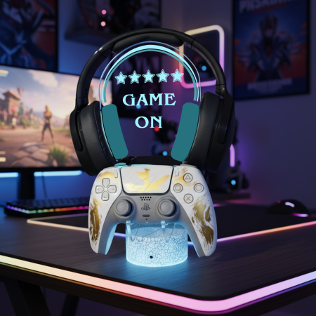 Suport LED personalizat pentru controller si casti Game On [1]