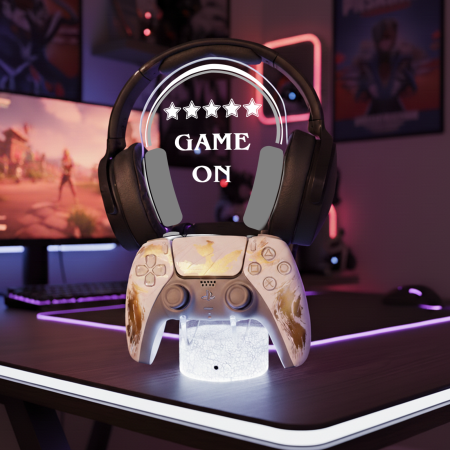 Cadouri pentru Femei - Suport LED personalizat pentru controller si casti Game On