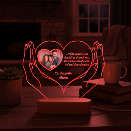 Lampa 3D LED personalizata pentru parinti [1]