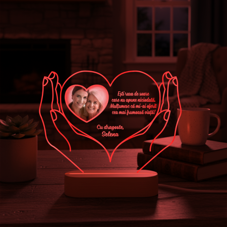 Cadouri - Lampa 3D LED personalizata pentru mama