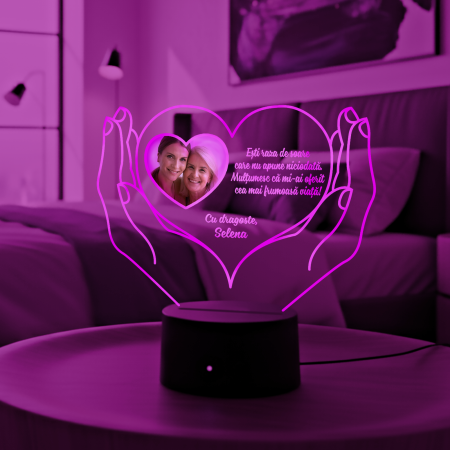 Lampi 3D personalizate - Lampa 3D LED personalizata pentru mama