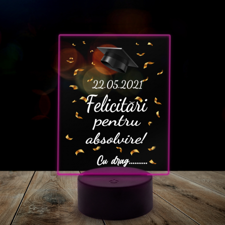 Lampa 3D personalizata cu datele bebelusului [5]