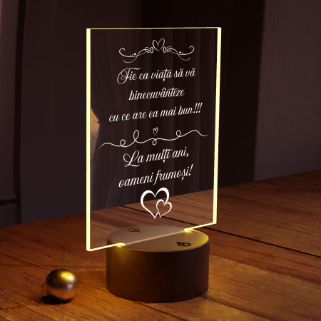 Lampi 3D personalizate - Lampa 3D luminoasa personalizata La multi ani Oameni Frumosi