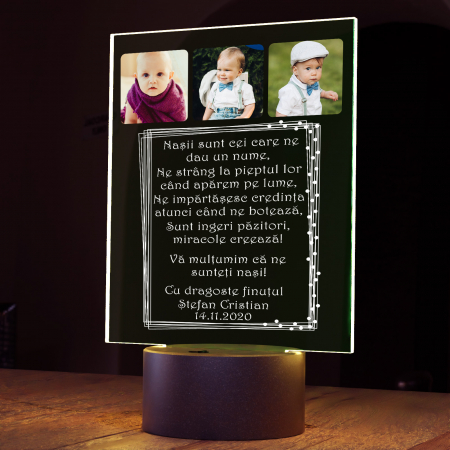 Lampi 3D personalizate - Lampa 3D luminoasa personalizata pentru Nasi
