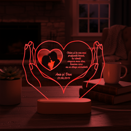 Cadouri - Lampa 3D LED personalizata pentru cupluri