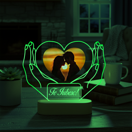 Lampa 3D LED personalizata cu text TE IUBESC [1]