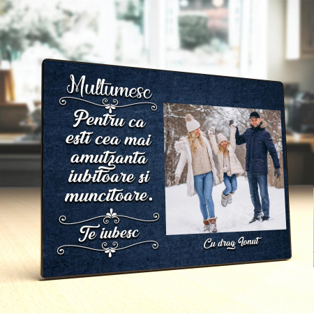 Panel foto lemn - Placheta Personalizata lemn O poza si text Pentru Iubita