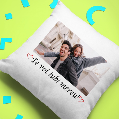 Perna personalizata cu o poza si text te voi iubi mereu [2]