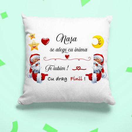 Perne personalizate - Perna personalizata model de Craciun pentru Nasi