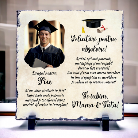 Plăci de ardezie personalizate - Placa de ardezie personalizata felicitari pentru absolvire