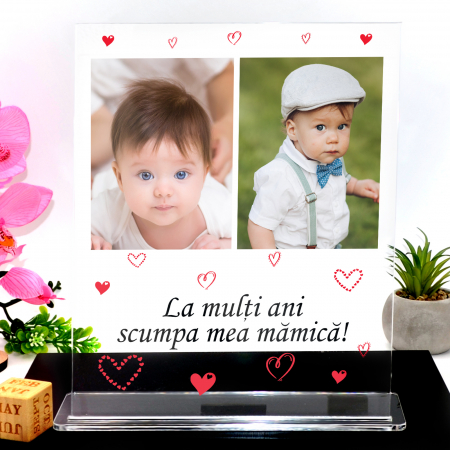 Plachete de sticla acrilica personalizata - La multi ani scumpa mea mamica
