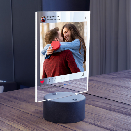 Lampi 3D personalizate - Placheta personalizata cu model Instagram