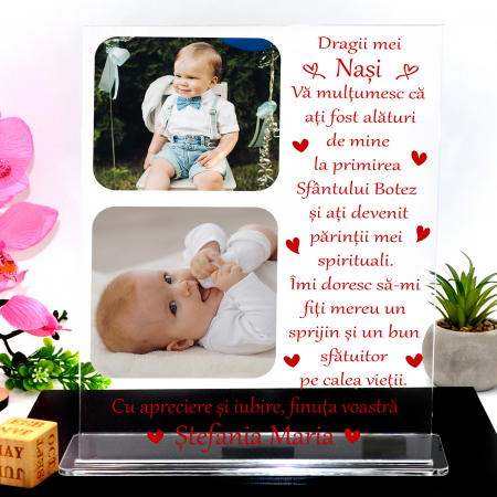 Placheta personalizata text, nume pentru Nasi